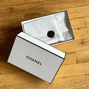 CHANEL Classic White Box with Black Trim